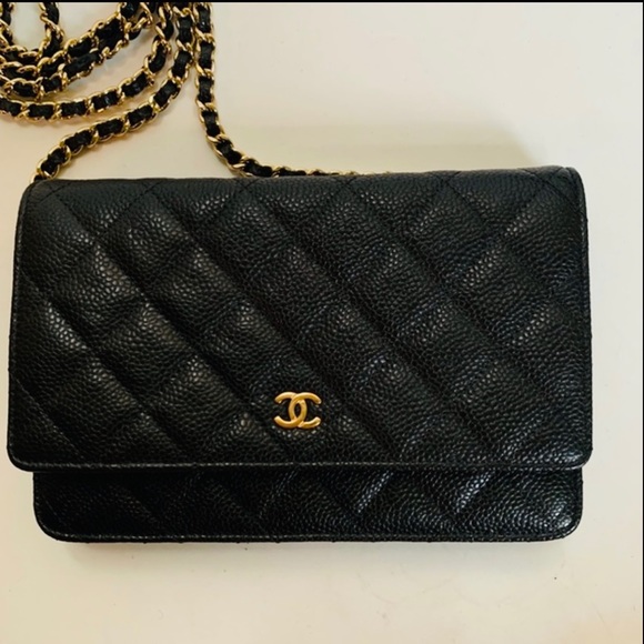 Caviar Quilted Wallet on Chain WOC Black - Picture 5 of 5